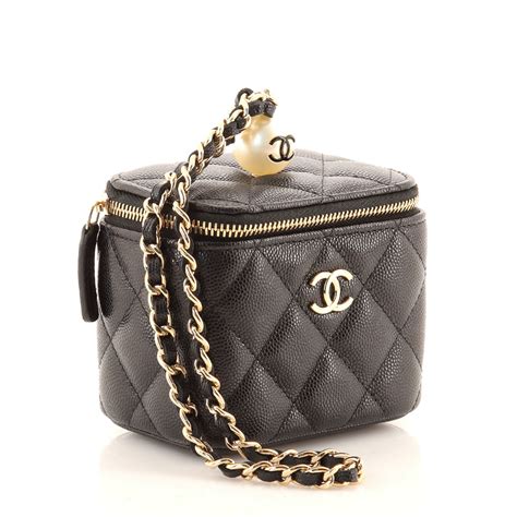 chanel small vanity case with classic chain|Chanel vanity medium price.